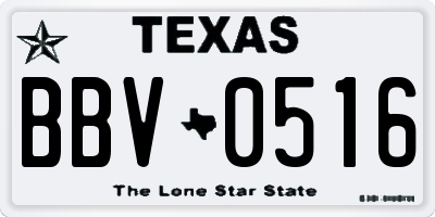 TX license plate BBV0516