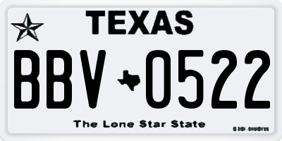 TX license plate BBV0522