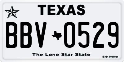 TX license plate BBV0529