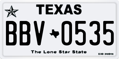 TX license plate BBV0535