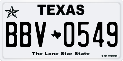 TX license plate BBV0549