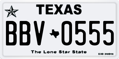 TX license plate BBV0555