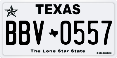 TX license plate BBV0557