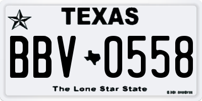TX license plate BBV0558