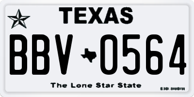 TX license plate BBV0564