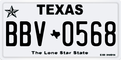 TX license plate BBV0568