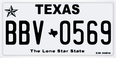 TX license plate BBV0569