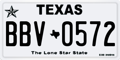 TX license plate BBV0572