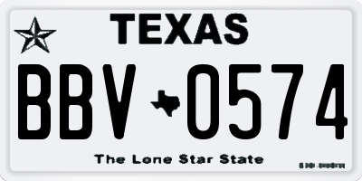 TX license plate BBV0574