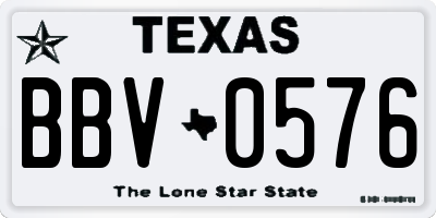 TX license plate BBV0576