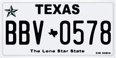 TX license plate BBV0578