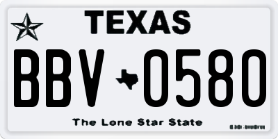 TX license plate BBV0580