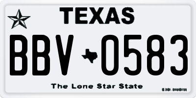 TX license plate BBV0583