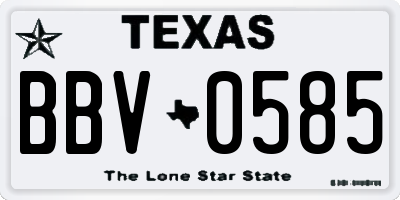 TX license plate BBV0585