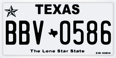 TX license plate BBV0586