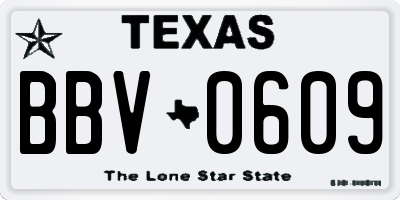 TX license plate BBV0609