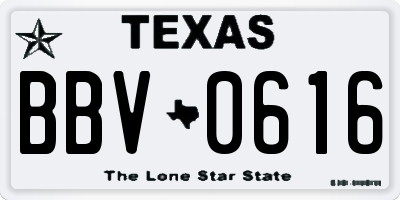 TX license plate BBV0616