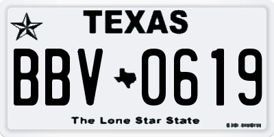 TX license plate BBV0619