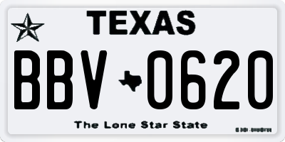 TX license plate BBV0620