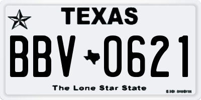 TX license plate BBV0621