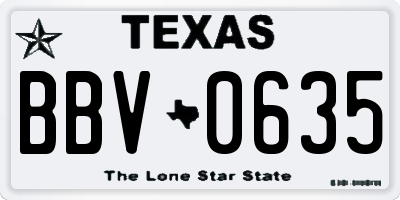 TX license plate BBV0635