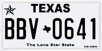 TX license plate BBV0641