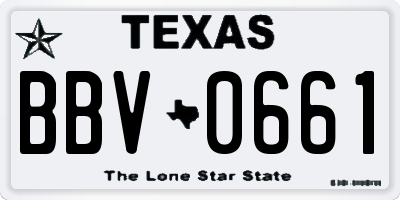 TX license plate BBV0661