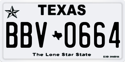 TX license plate BBV0664