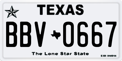 TX license plate BBV0667
