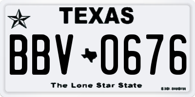 TX license plate BBV0676