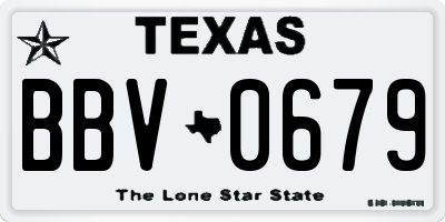 TX license plate BBV0679