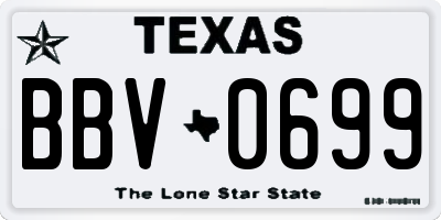 TX license plate BBV0699