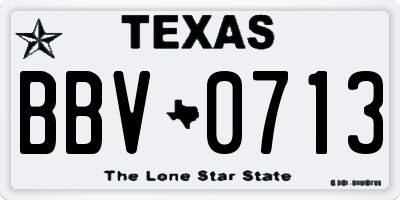 TX license plate BBV0713