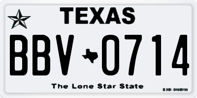 TX license plate BBV0714