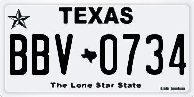 TX license plate BBV0734