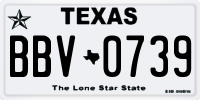 TX license plate BBV0739