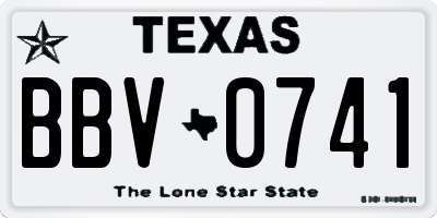 TX license plate BBV0741