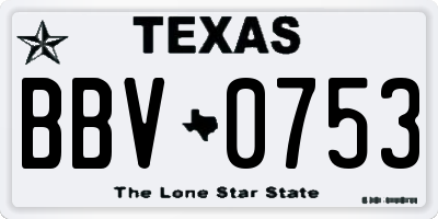TX license plate BBV0753