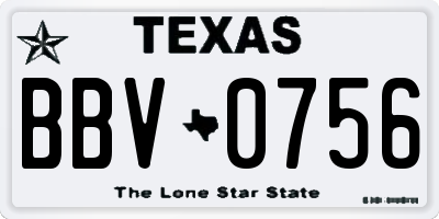 TX license plate BBV0756