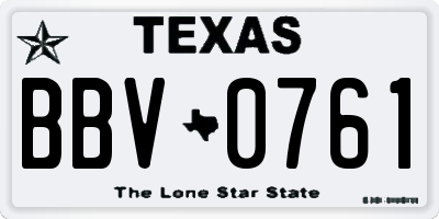 TX license plate BBV0761