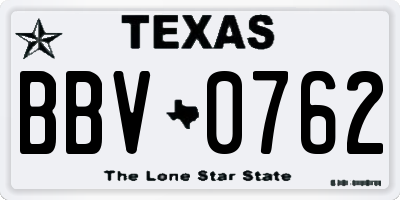 TX license plate BBV0762