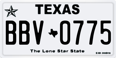 TX license plate BBV0775