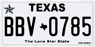 TX license plate BBV0785