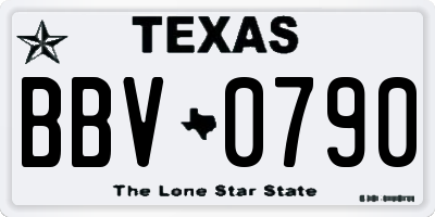 TX license plate BBV0790