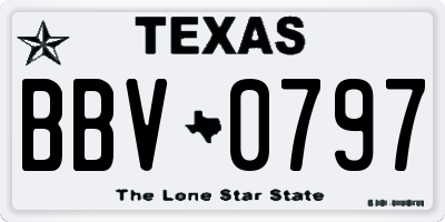 TX license plate BBV0797