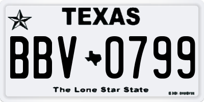 TX license plate BBV0799