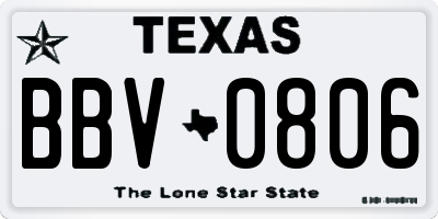 TX license plate BBV0806