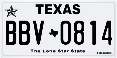 TX license plate BBV0814