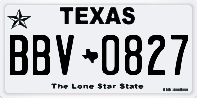 TX license plate BBV0827