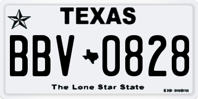 TX license plate BBV0828